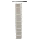 IMAGE OF Household Essentials 311328 Wide Hanging Shoe Organizer - 10-Pocket with Plastic Shelves - Natural Canvas