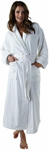 International Robes Women's King Velour Premium 16oz Shawl Bathrobe One Size White