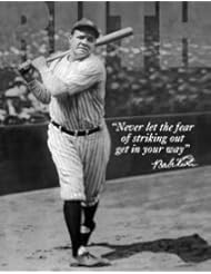 Home: Babe Ruth No Fear - Retro Tin Sign , 12x16 - Poster Discount