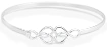 Sterling Silver Celtic Love Knots Hook Bangle Bracelet, 7.5"