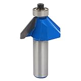 uxcell　面取りルータービット　面取りビット　ベアリング　ストレートシャンク　45度　ブルー