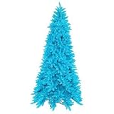 Vickerman – 4.5′ x 36″ Sky Blue Ashley Spruce Blue and White Lights Christmas Tree (K881746) 15361 250
