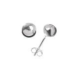 Sterling Silver Rhodium Plated 8mm Ball Post Ear