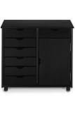 Stanton Double Cart/wood Door 7 Drawers Black