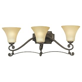 Thomas Lighting M1533-63 ST. James Three-Light 26-Inch W by 9-1/2-Inch H Bath Light, Painted Bronze