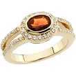 14K Yellow Gold Mexican Fire Opal and Diamond Ring
