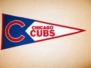 Buy Chicago Cubs Wool Blend Pennant Embroidered and Decorated with Logos by WINNING STREAK SPORTS