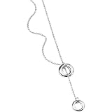 Silver Donut Drop Necklace by Elements