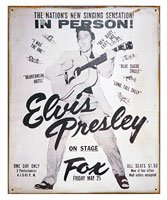 Elvis Presley Live Metal Sign