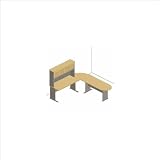 Bush Furniture Beech and Grey Advantage Series L-Shaped Desk with Hutch