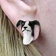 Greyhound (Black/white) - Dog Figurine Jewelry - Stud Earrings