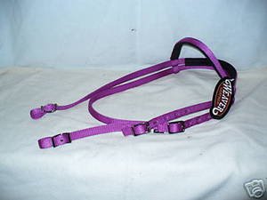 WEAVER TACK BRIGHT PURPLE NYLON HORSE HEADSTALL PONY
