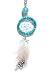 Dreamcatcher Feather Necklace Blue Beaded Silver Chain Ethnic Native American Style Boho picture