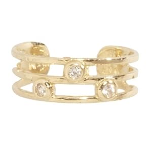 Body Jewelry - 14k Gold Toe Ring with CZ Gemstones by 