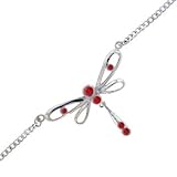 Ruby Red DRAGONFLY Jeweled BACK Belly Chain