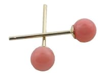 Mini Pink Coral Stud Earrings, 14k Gold
