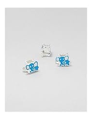 Elephant Colored Enamel Bead In 92.5 Sterling Silver