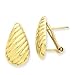14k Gold Polished Diagonal Teardrop Omega Back title=