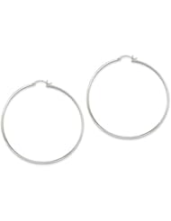 14k White Gold Polished Hoop Earring. Gold Weight- 4.67g 65mm Diameter.