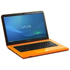 Sony Vaio CA3S1E/D 35,6 cm (14 Zoll) Notebook (Intel Core i3 2330M, 2,2GHz, 4GB RAM, 500GB HDD, AMD HD 6470M, DVD, Win 7 HP) orange
