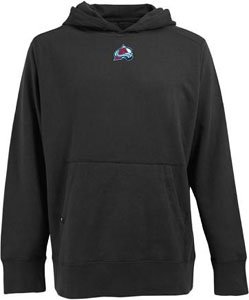 Antigua Men's NHL Colorado Avalanche Impact Desert Dry Hoodie Polo, Black, X-Large