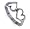Sterling Silver 20mm Length Emotional Twin Heart Love Polished Finish 3mm Wide Band Ring Size 4