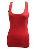 Ladies Fushia Red Tank Top with Racerback, Cotton Spandex