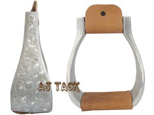 Heavy Duty Aluminum Stirrups 3 Flat Bottom Engraving