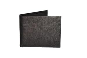 Exclusive Polo Ralph Lauren Black Lightly Textured Leather Bi-Fold ID Holder Wallet MSRP $145