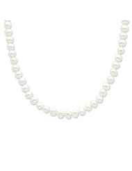 Sterling 20in Silver 6-6.5mm White Freshwater Cultured Pearl Necklace.