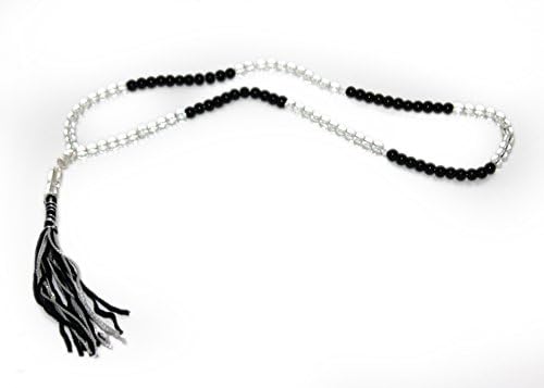 Prayer Beads Rosary Tasbih With Smooth Multi Colors (Transparent & Black, 99 Beads)