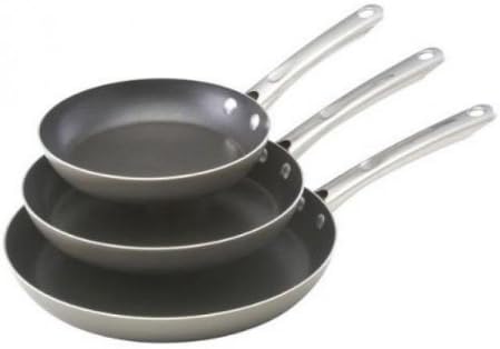 Farberware Aluminum Nonstick 3-Piece Triple Pack Skillet SeT | Silver Skillet Set Nonstick Effortless Cleanup