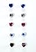 Swarovski Crystal Heart Stud Earrings 5 Days Set 6mm- Ab,cr,sa,fu,am