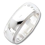 Sterling Silver 7mm Milgrain Band