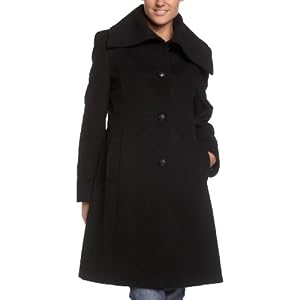 Larry Levine Women's Single Breasted Envelope Collar Walker