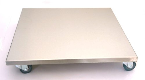  Möbelroller / Pflanzenroller (Profi) 50x50 cm, Edelstahl, 150 kg, PU-Rolle (Design-Pflanzenroller)