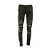 Kayden K - Men's Front Knee Zip Rips Jean - Light Olive