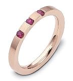 14 Karat Rose Gold Stackable Ruby Band Ring