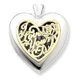 14k & Sterling Silver Heart w/ I Love You Locket