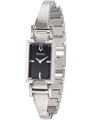 Bulova Womens 96L138 Stainless Steel and Black Dial Bangle Watch