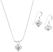 Sterling Silver Heart Pendant and Earring Set