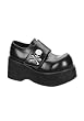 3 1/4 Inch Platform Oxford Women's Size Shoe With Velcro Skull Strap