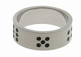 316L stainless steel ring with matte polish and laser cut design - Dice, Die Faces - Width: 8mm (Sizes 9-13)