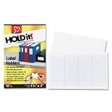 Cardinal(R) HOLDit!(R) Label Holders For 2in. Or 3in. Binders, 1 3/8in. x 3in., Pack Of 12