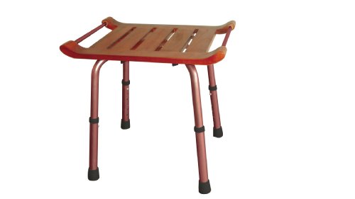 Drive Teak Adjustable Height Rectangle Bath Bench