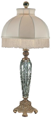 Dale Tiffany GT60633 Parasol Table Lamp, Antique Brass and Fabric Shade