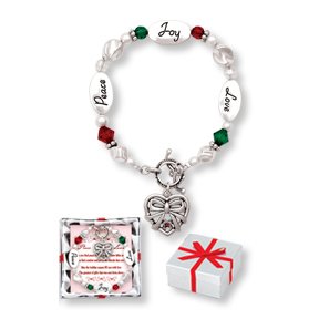 Peace Joy Love RED & Green Christmas Holiday Expressively Yours Bracelet
