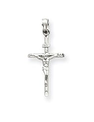 14k Gold White Gold INRI Crucifix Pendant