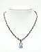 Swarovski Light Sapphire 211 Crystals Plate Necklace with Antique Silver Plated Chain