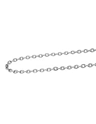 Ladies Real Solid 18K White Gold Italy Cable Link Chain Necklace 17" 5.9 Grams 3MM